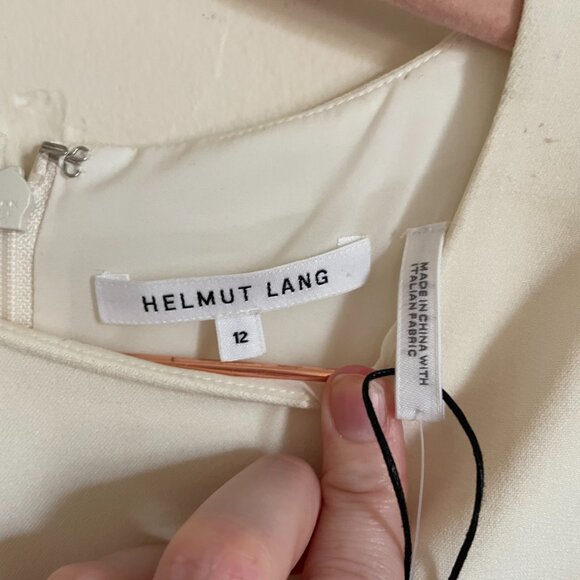 Helmut Lang | Ivory Stretch Arm Cuff Dress 12 **Flaws - Please Read** NWT - Picture 11 of 15